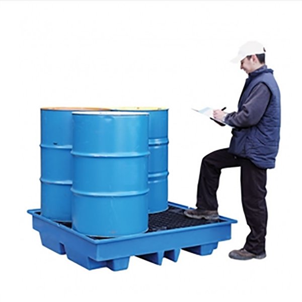 4 Drums Spill Pallet - Low Profile - BP4L