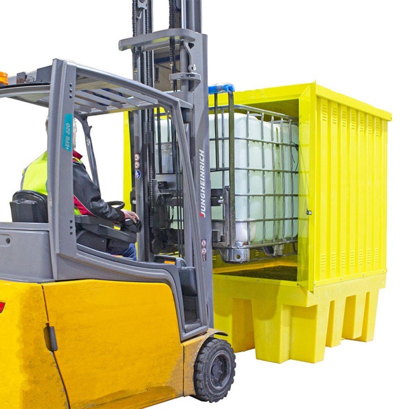 Steel Covered IBC Bund Pallet with 1100 Litre Bund - BB1HCS