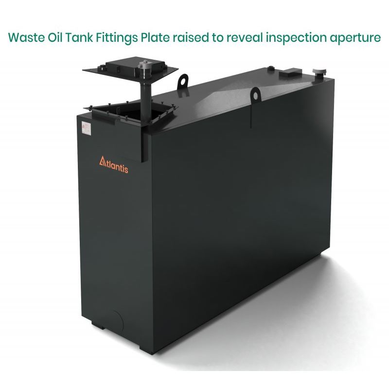 1050 Litre Steel Bunded Imperium® Waste Oil Tank Fitting Plate raised