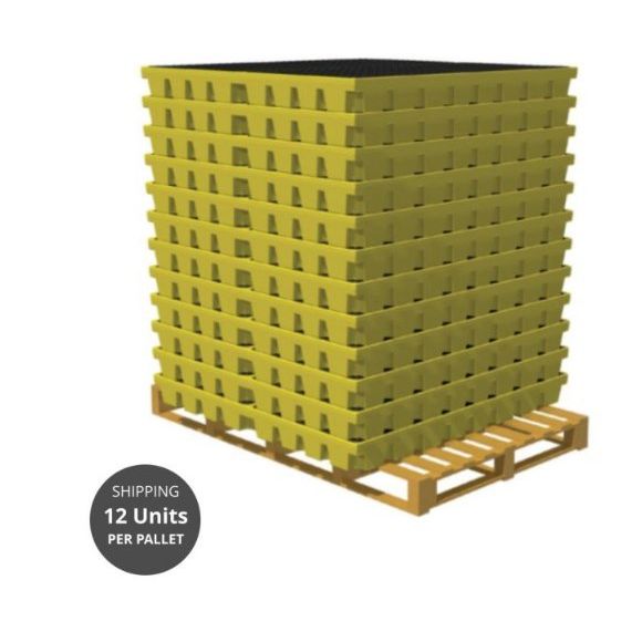 Bunded work floors for 4 drums stacked on a pallet