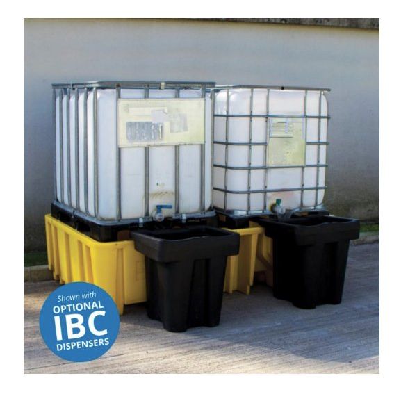 Double IBC Spill Pallet without Platform with optional dispensers