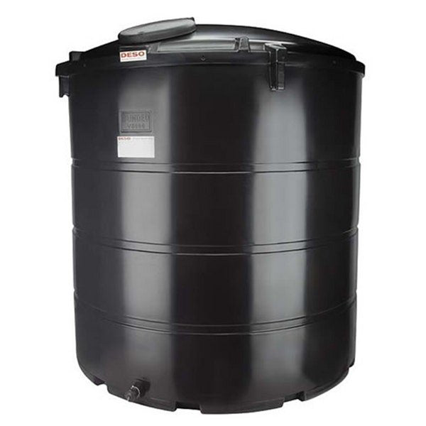 6250 Litre Non-Potable Water Tank With Optional Outlet - Deso V6250BLKWT