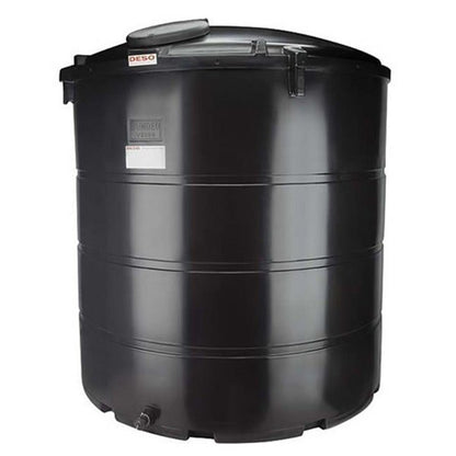 6250 Litre Non-Potable Water Tank With Optional Outlet - Deso V6250BLKWT