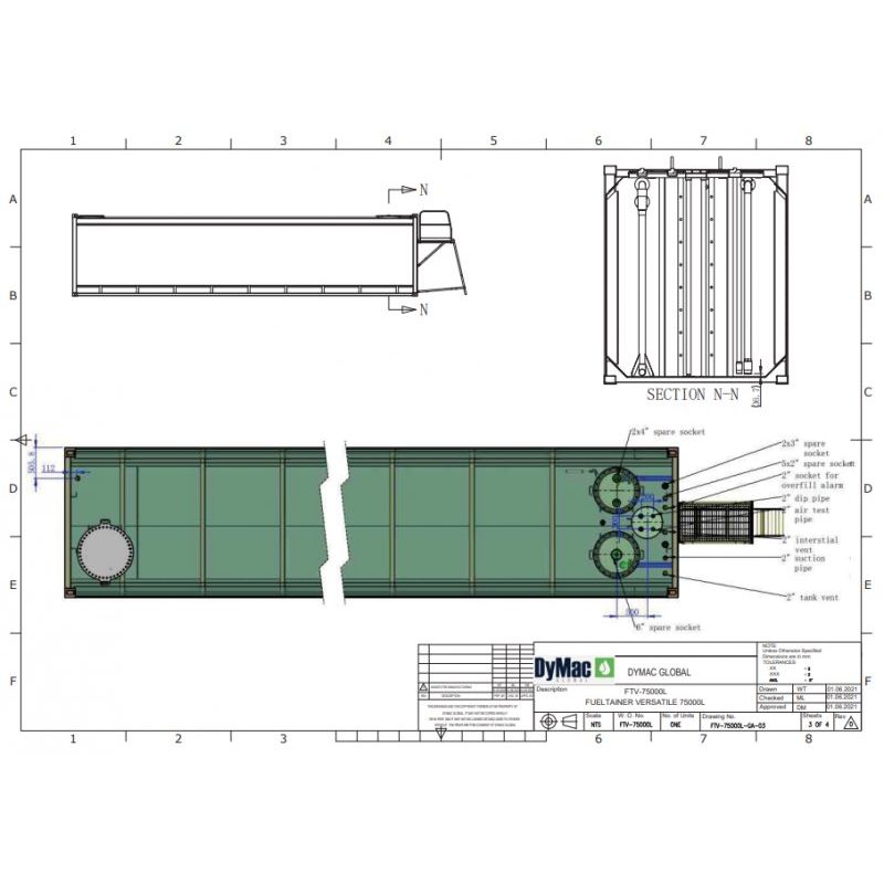 Dymac FuelTainer Versatile 75000 Litre Steel Bunded Diesel Tank