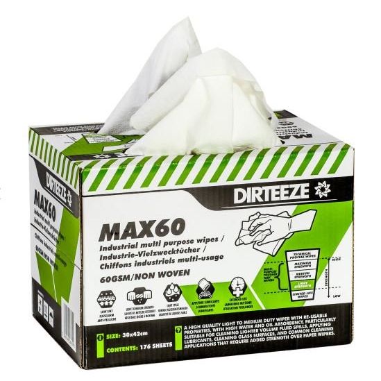 Standard Industrial Light Strength Wipes in a Dispensing Box - MAX60