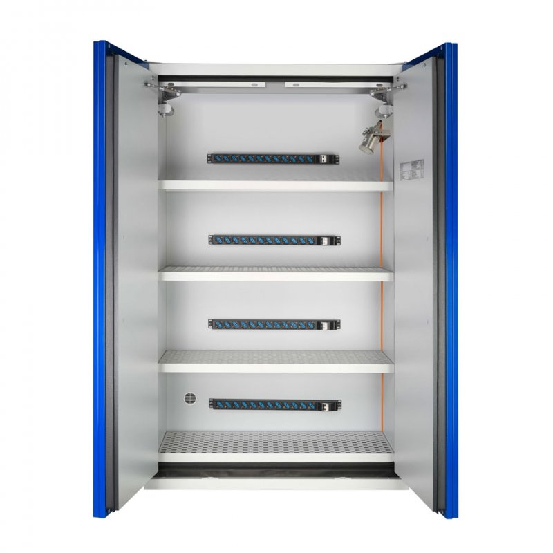90 Minute 2 Door Lithium-ION Battery Cabinet With Charging & Firepro Suppression & Alarm