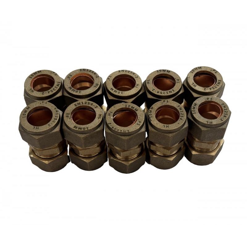 10 x 10mm Straight Compression Coupling