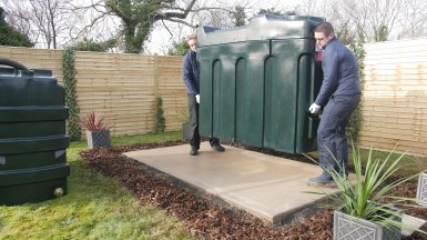 Moving the OIl tank onto platform