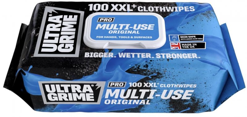 UltraGrime PRO XXL+ Multi-use Cleaning Wet Wipes (100 Thick Large Wipes)